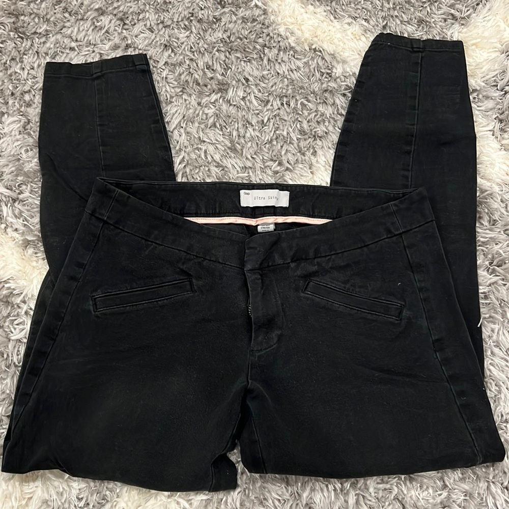 Black gap ultra skinny 2 way stretch ankle/crop pants
